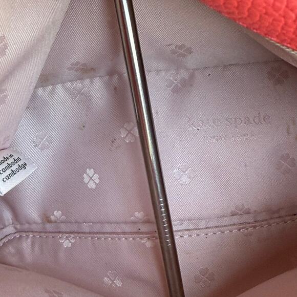 Kate Spade Pebble Leather Crossbody Shoulder Bag Large Flap Barbiecore Pink READ - Picture 6 of 16